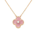 ¡®Loco¡¯CLOVER 15MM DIAMOND RHODONITE NECKLACE
