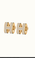 ¡®Loco¡¯MINI POP H GOLD EARRINGS GREY