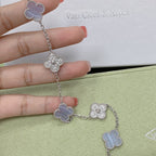 [Loco]New  CLOVER 5 MOTIF PURPLE CHALCEDONY BRACELET COLLECTION