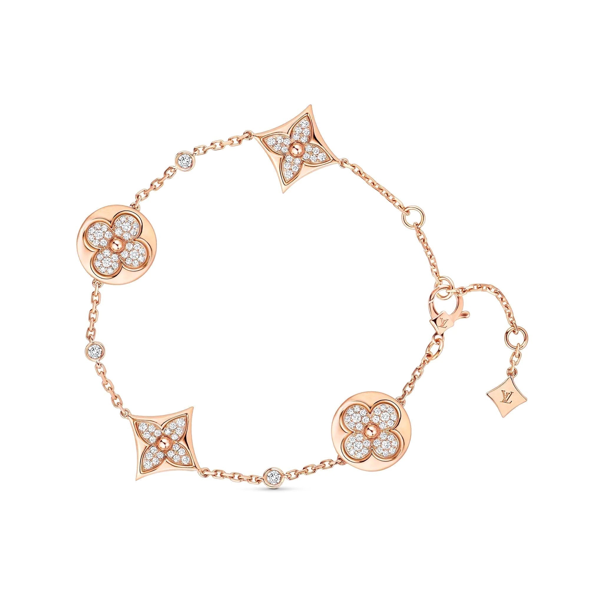 ¡®Loco¡¯STAR AND SUN 4 MOTIFS GOLD DIAMONDS BRACELET