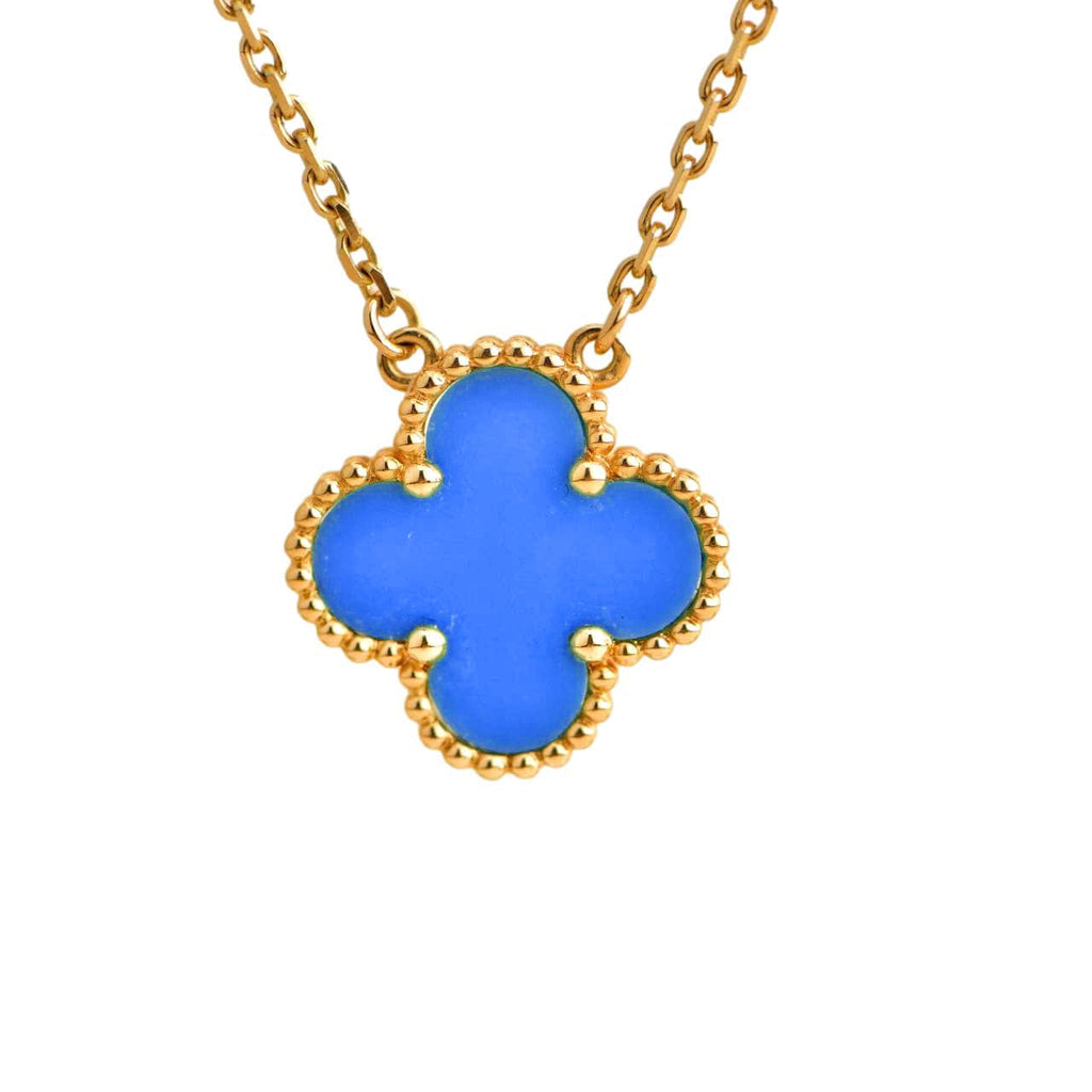 ¡®Loco¡¯CLOVER 15MM BLUE AGATE NECKLACE