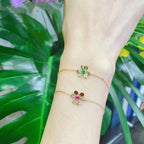 ¡®Loco¡¯FRIVOLE GOLD FLOWER PINK MALACHITE BRACELET