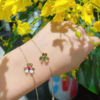 ¡®Loco¡¯FRIVOLE GOLD FLOWER PINK MALACHITE BRACELET
