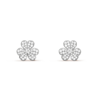 ¡®Loco¡¯FRIVOLE SILVER FLOWER DIAMOND EARRINGS