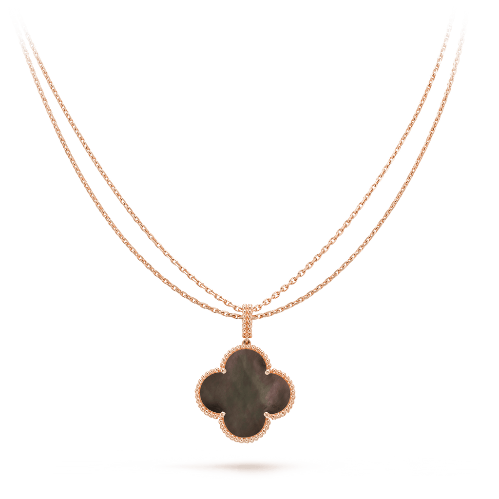 ¡®Loco¡¯CLOVER 25MM GOLD DARK MOP BIG CLOVER NECKLACE