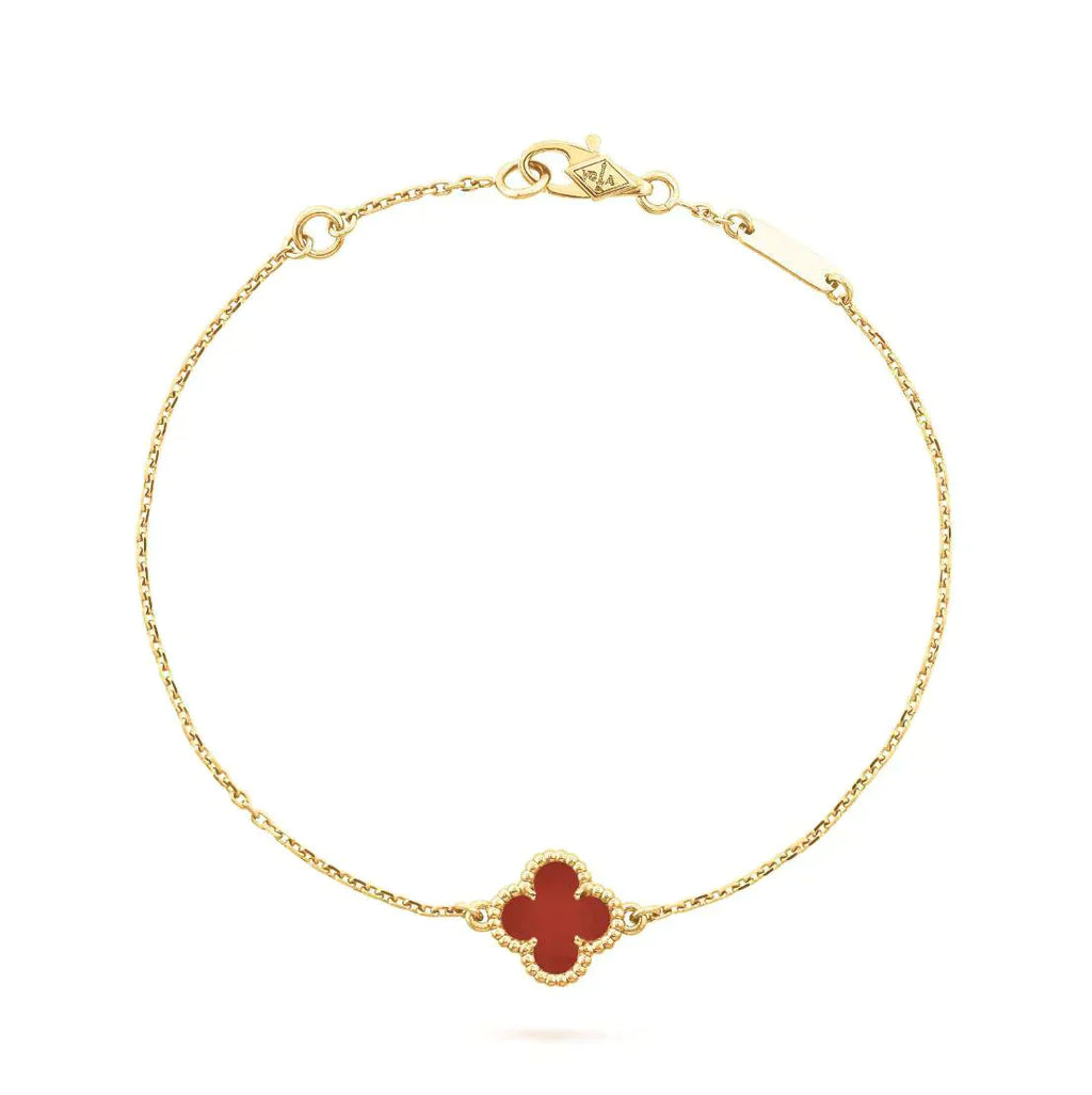 ¡®Loco¡¯CLOVER  CARNELIAN SINGLE FLOWER BRACELET