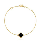 ¡®Loco¡¯CLOVER ONYX SINGLE FLOWER BRACELET