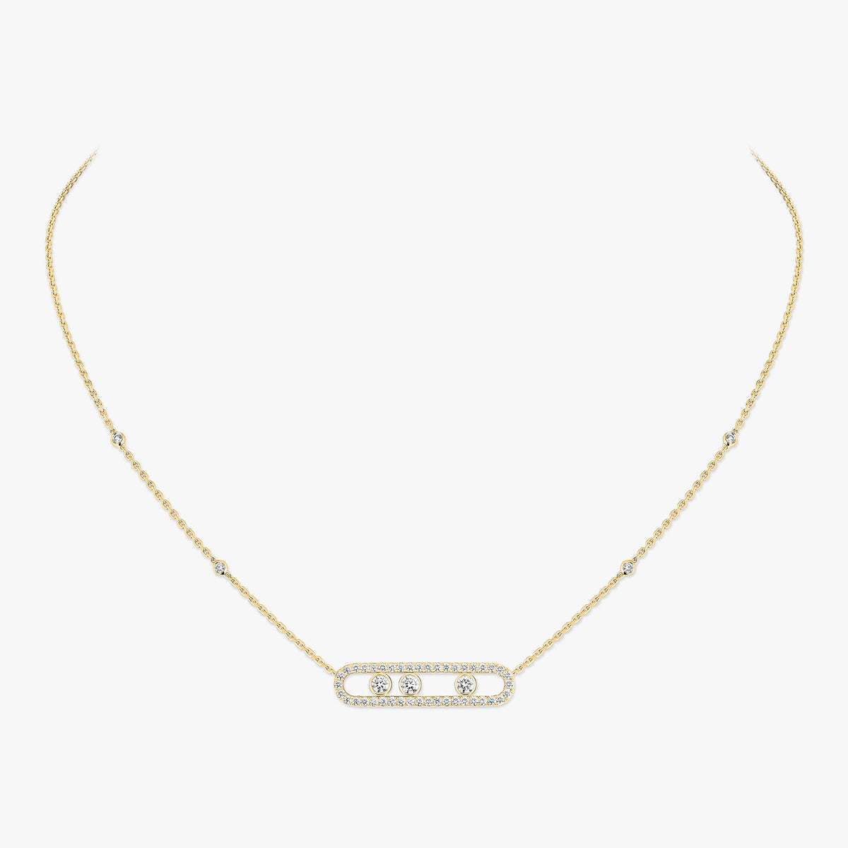 [Loco jewelrys] Move Pave_ Rose Gold Diamond Necklace