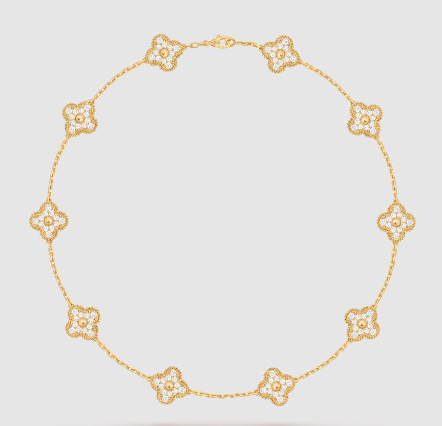 [¡®Loco¡¯]CLOVER 10 MOTIFS FULL DIAMOND NECKLACE