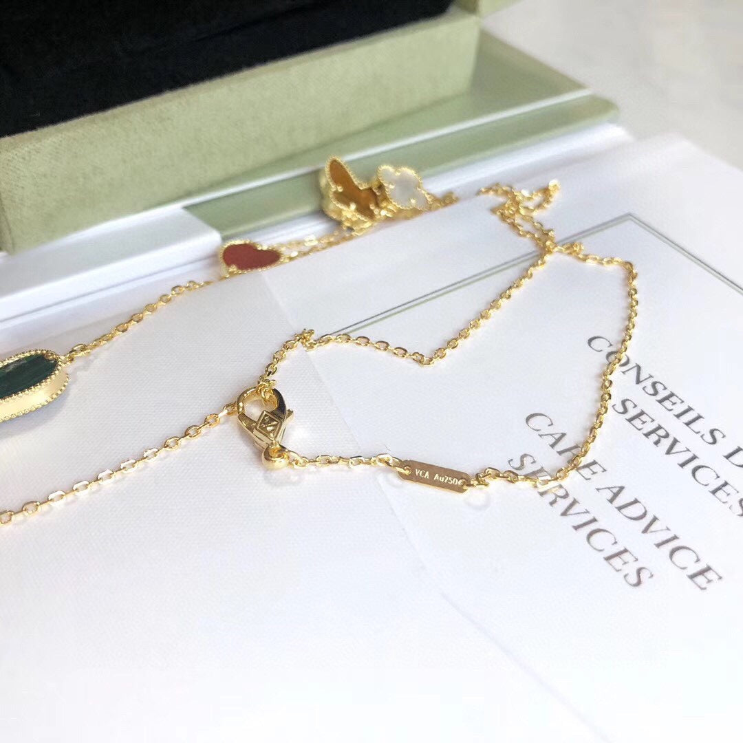 ¡®Loco¡¯LUCKY SPRING 4 MOTIFS ROSE GOLD NECKLACE