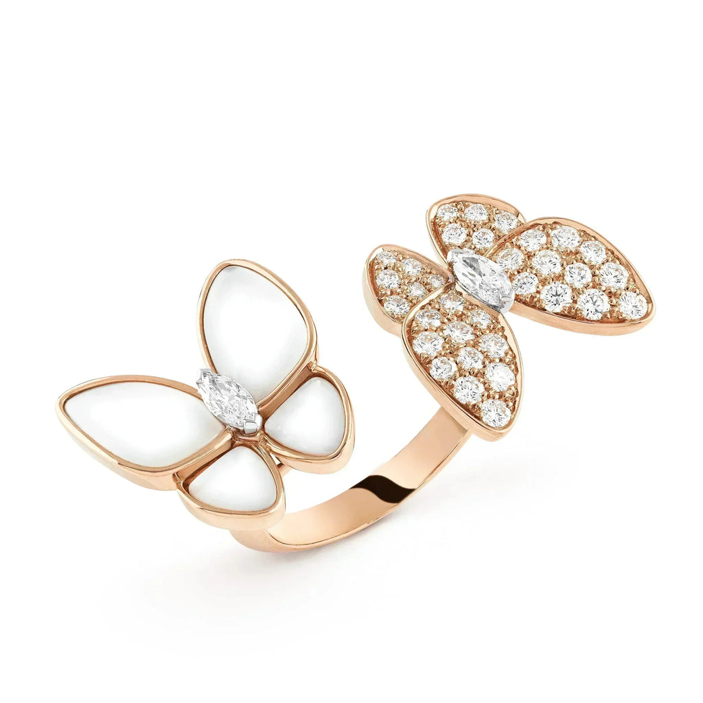 ¡®Loco¡¯TWIN BUTTERFLY DIAMOND MOP RING